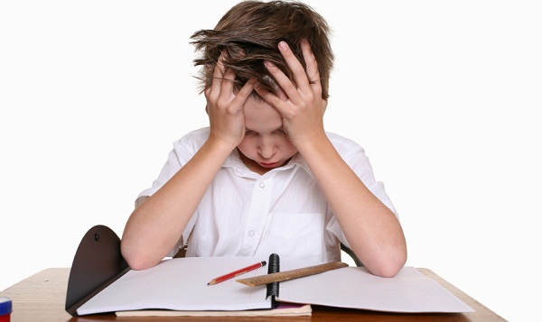 A frustrated, upset child, or child with learning difficulties.
